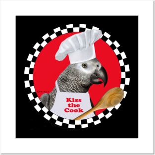 African Grey Congo kiss the Cook Posters and Art